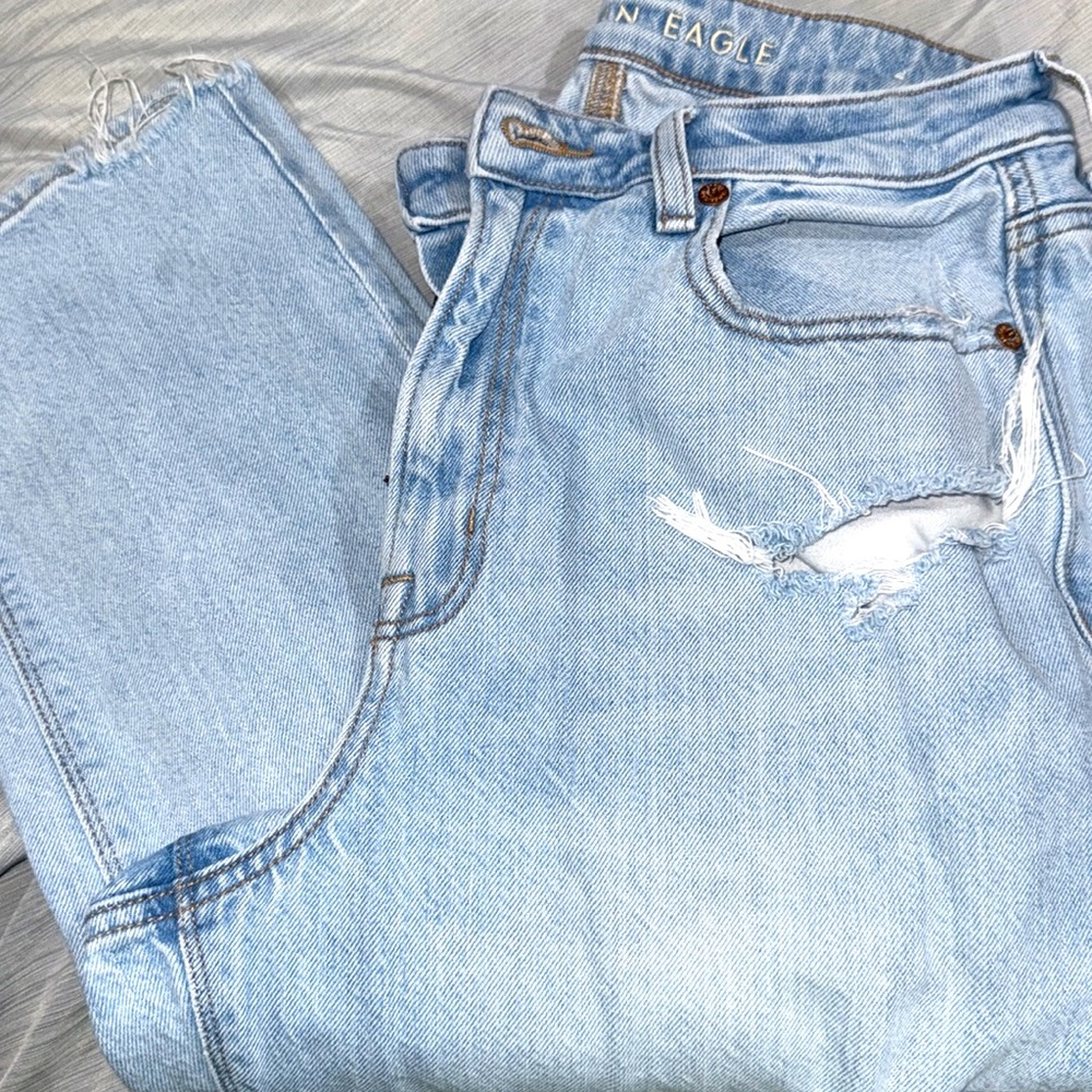 Distressed Light Blue Jeans